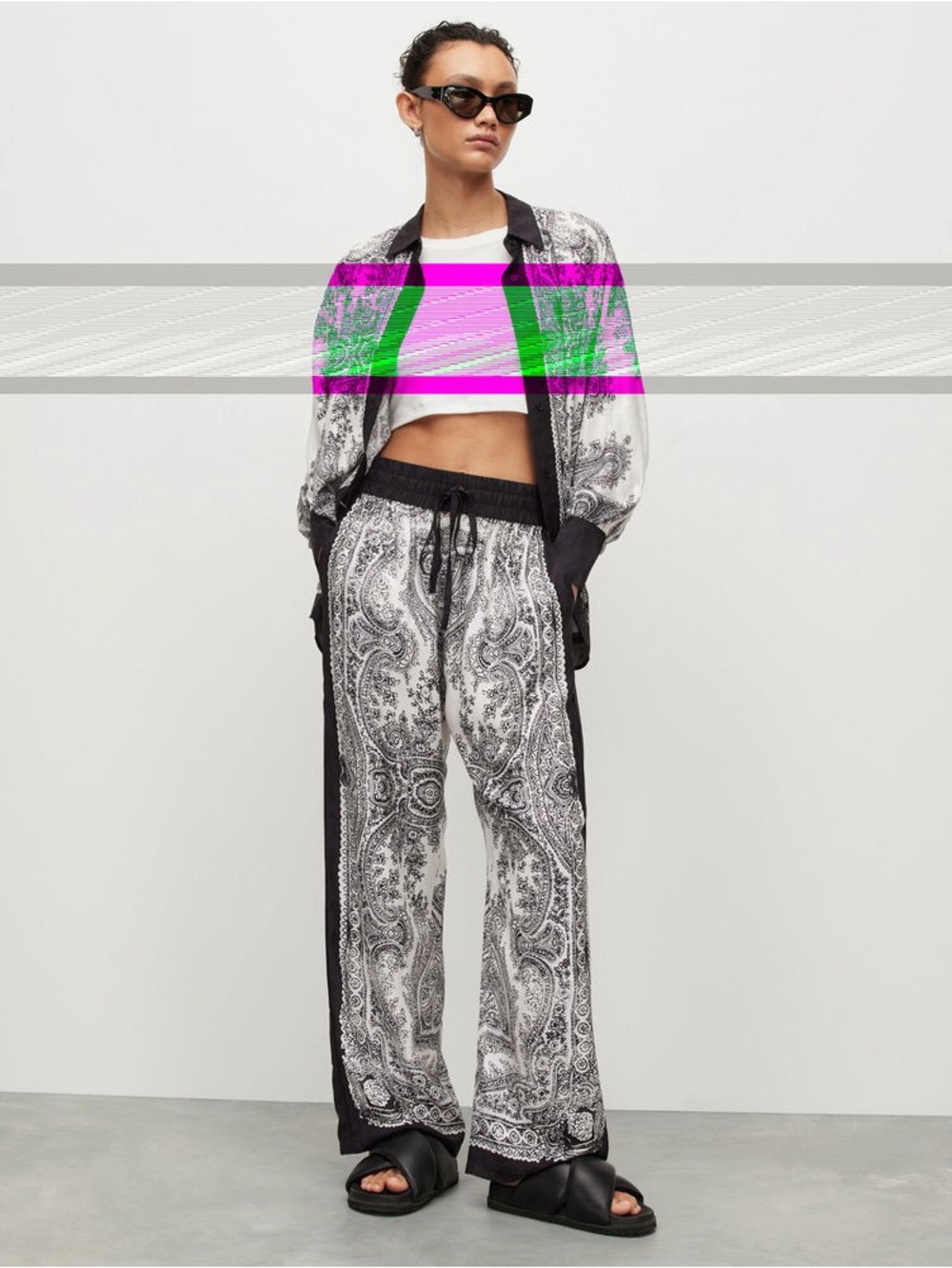 All Saints Tyler Rafaela Wide Leg Lounge Trousers - Sz. L